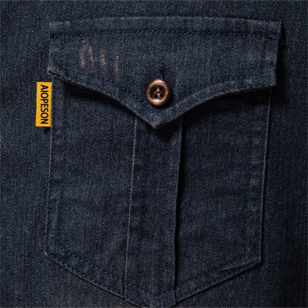 Camisa Jeans Masculina Cowboy Style - Envio Nacional