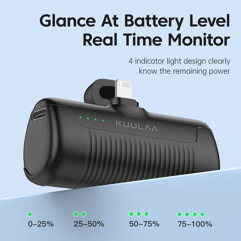Mini Carregador Portátil KUULAA 4500mAh - Envio Nacional