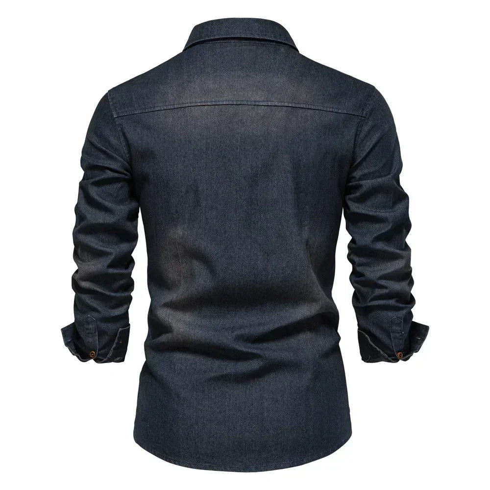 Camisa Jeans Masculina Cowboy Style - Envio Nacional