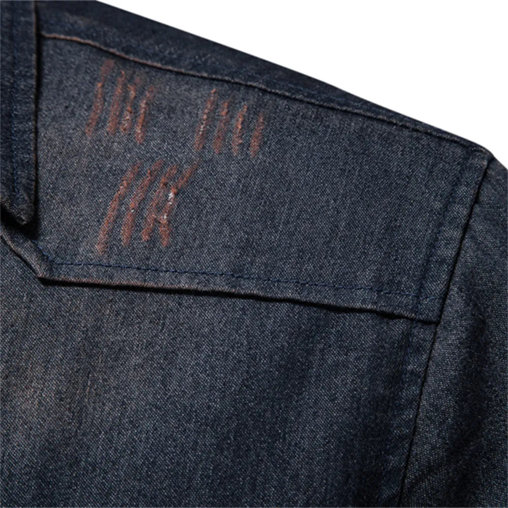 Camisa Jeans Masculina Cowboy Style - Envio Nacional
